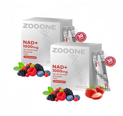 ZOOONE NR1000 - NAD+ Berry Flavor Drink Mix for Skin Aging Support, Energy, and Focus - 30 Pack-store