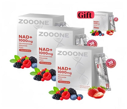 ZOOONE NR1000 - NAD+ Berry Flavor Drink Mix for Skin Aging Support, Energy, and Focus - 30 Pack-store