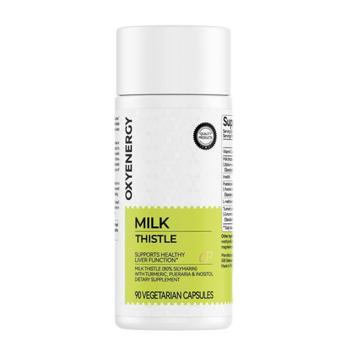 OxyEnergy Silymarin Milk Thistle 300mg – Liver Detox & Repair with Vitamin C, Inositol & Pueraria – 90 Veg Capsules