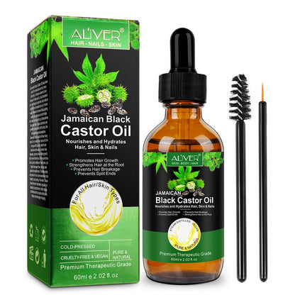 Aliver 100% Pure & Natural Jamaican Black Castor Oil Promotes hair growth，Prevent hair damage