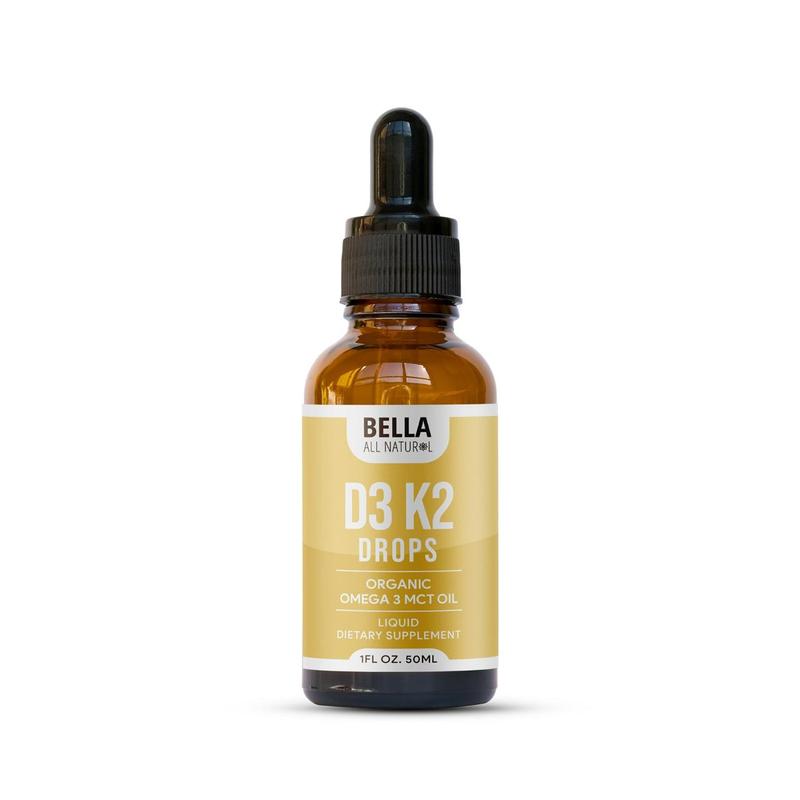 All Natural D3 K2 Drops Organic Omega 3 MCT Oil 50ml Supplement for Daily Health Needs