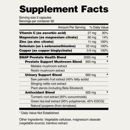 Snap Supplements Extra Strength Prostate & Bladder Health Support, Dietary Supplements