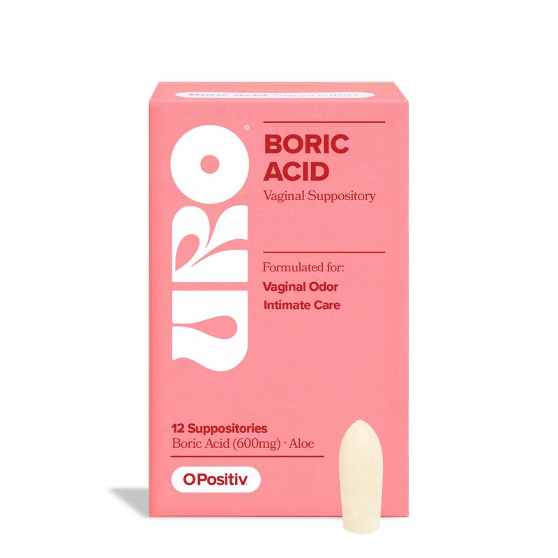 URO Boric Acid Vaginal Suppositories: Aloe-Soothing Formula for Healthy pH & Lasting Comfort
