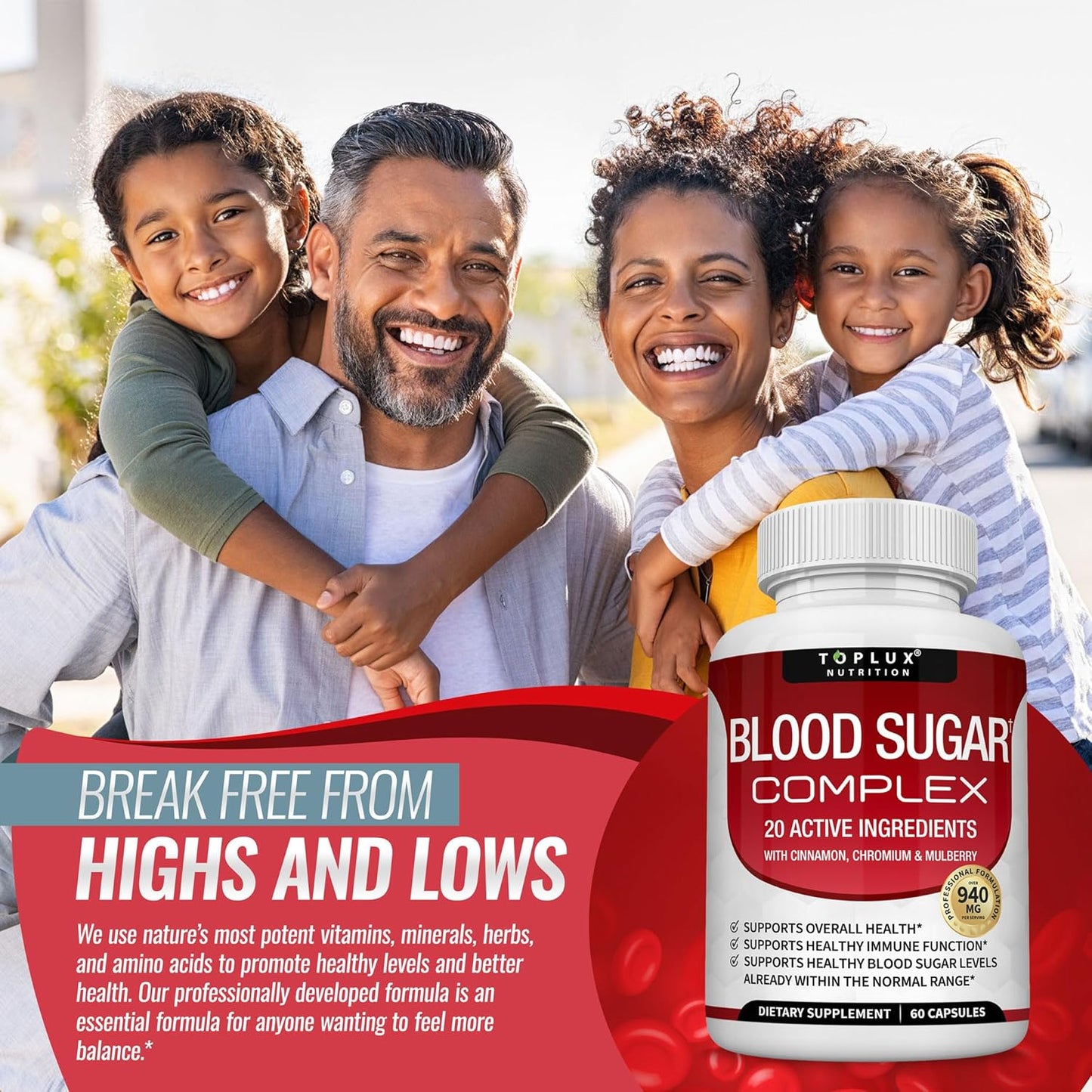 Blood Sugar Complex-Supports healthy balanced blood sugar levels-Advanced Formula with 20 Essential Active Ingredients