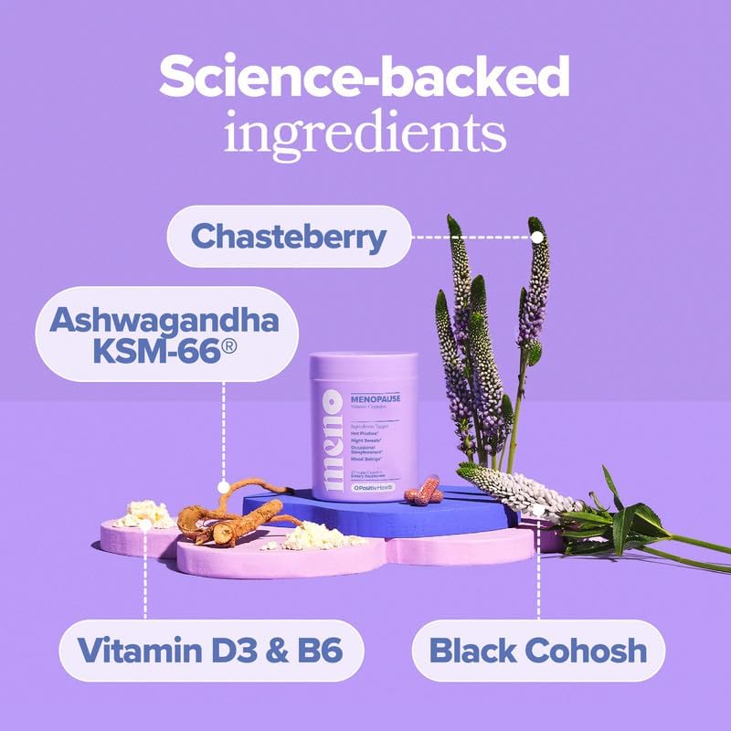 Vitamins for Menopause - Hormone-Free Menopause Supplement for Women - Black Cohosh & Ashwagandha KSM-66 - Helps Relieve Hot Flashes, Night Sweats, Mood Swings - 30 Servings (Pack of 1)