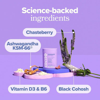 Vitamins for Menopause - Hormone-Free Menopause Supplement for Women - Black Cohosh & Ashwagandha KSM-66 - Helps Relieve Hot Flashes, Night Sweats, Mood Swings - 30 Servings (Pack of 1)