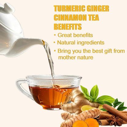Turmeric Ginger Cinnamon Tea – 120 Bags | 100% Natural Herbal Blend for Wellness & Digestio..