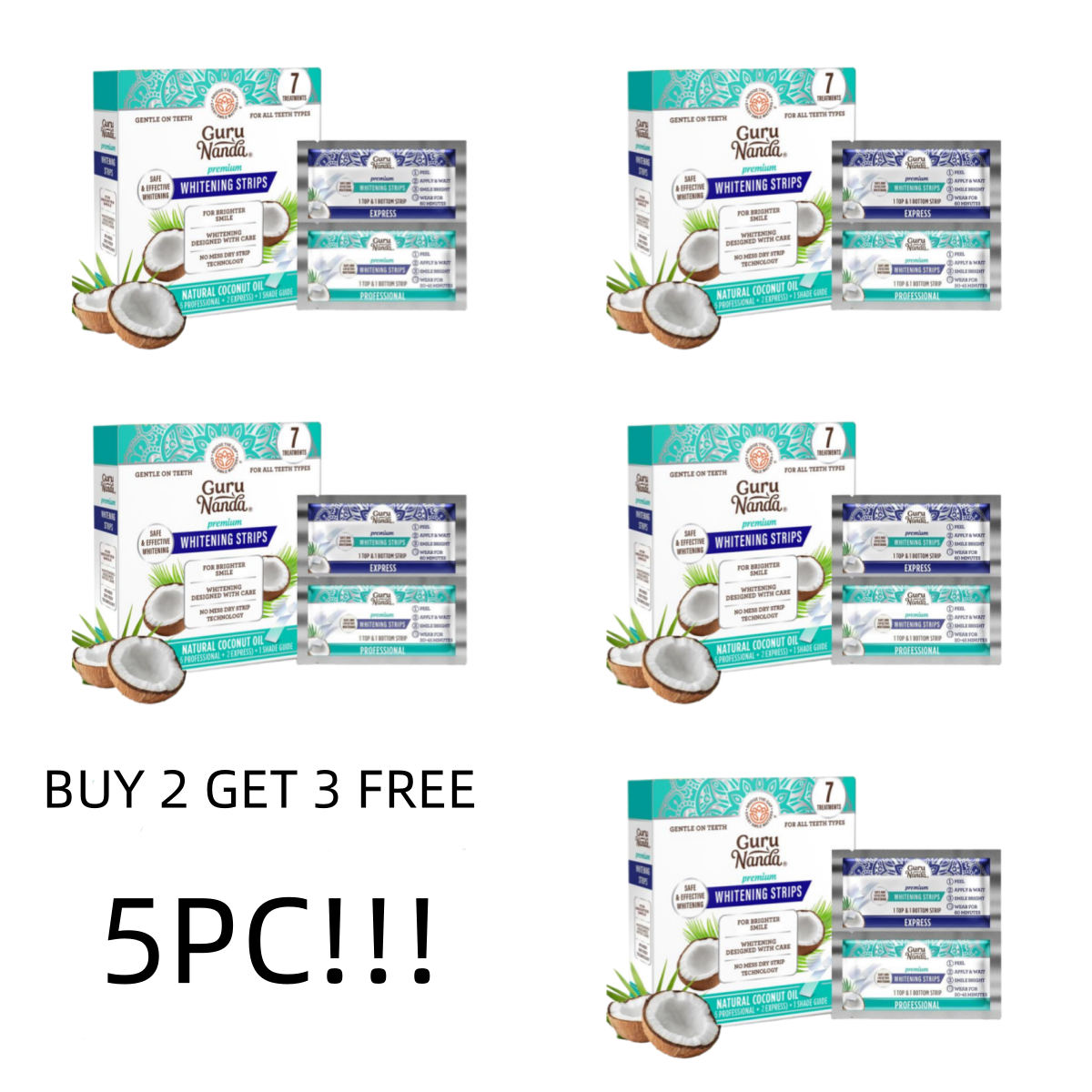 Teeth Whitening Strips - 7-Day Treatment with -Non-Slip Dry Technology for Comfort & Contact