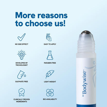 Bodywise Advanced Hair Growth Serum Roll On- For Hair Thinning, Herbal- (25ml)