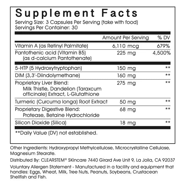 Vitamin Supplement – Hormonal Acne & Skin Balance Formula – 90 Capsules