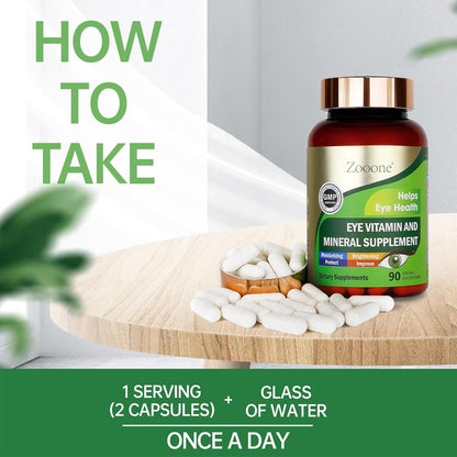 Zooone Lutein Eye Vitamins Supplement 90pcs, Lutein & Zeaxanthin for Women Men to Against Macular & Dry Eye-store