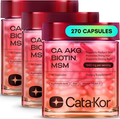 Cata-Kor Skin, Hair & Nails Supplement – Ca AKG, MSM, Hyaluronic Acid, Biotin-store