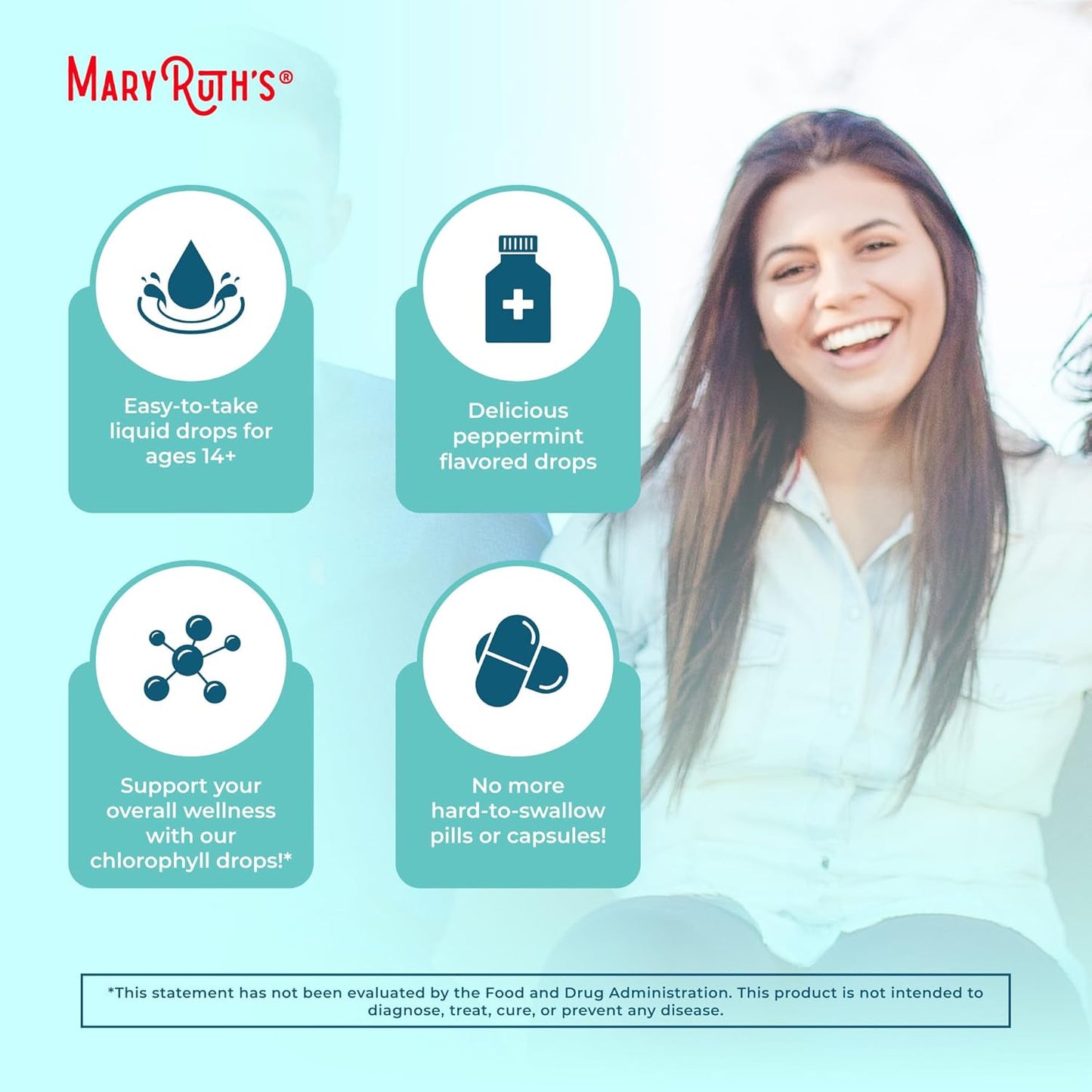 Chlorophyll Liquid Drops |  | Vegan | Non-Diluted Liquid Chlorophyll| Mulberry Derived Supplement for 14+ | Non-GMO | Delicious Minty Flavor | 2 Fl Oz