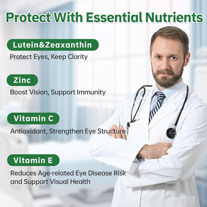 Zooone Lutein Eye Vitamins Supplement 90pcs, Lutein & Zeaxanthin for Women Men to Against Macular & Dry Eye-store