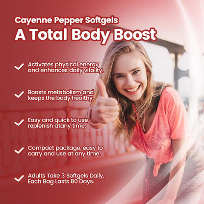 Cayenne Pepper Heart & Vessel Support – Full Spectrum Formula with Vitamins & Botanicals (240ct)