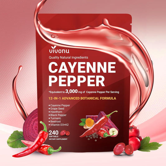 Cayenne Pepper Heart & Vessel Support – Full Spectrum Formula with Vitamins & Botanicals (240ct)