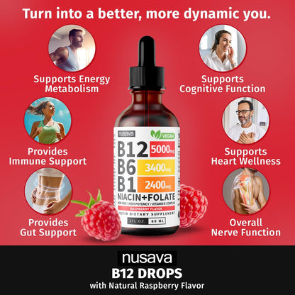 🏆Flash Sale⚡ 100K+ SOLD! 🏆Vitamin B12 Liquid Supplement Drops -ZDQ8-Shop