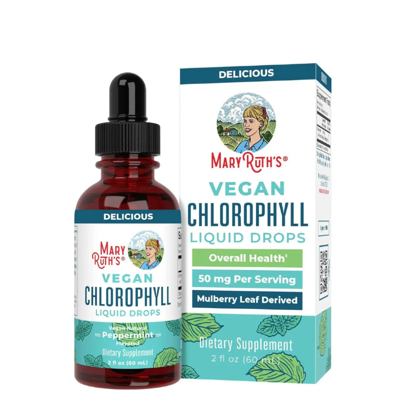 Chlorophyll Liquid Drops |  | Vegan | Non-Diluted Liquid Chlorophyll| Mulberry Derived Supplement for 14+ | Non-GMO | Delicious Minty Flavor | 2 Fl Oz