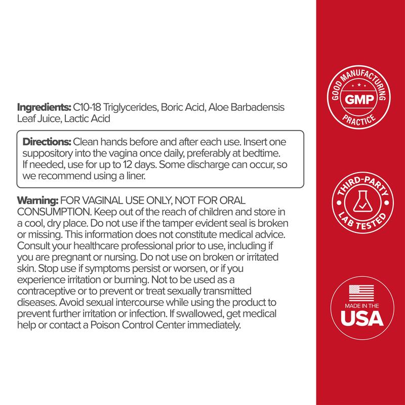 URO Boric Acid Vaginal Suppositories: Aloe-Soothing Formula for Healthy pH & Lasting Comfort