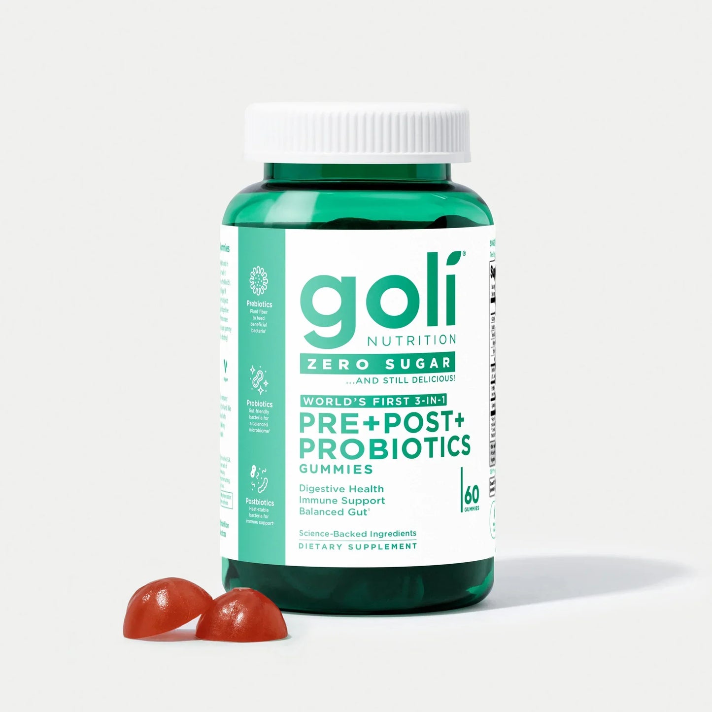 Probiotic Gummies – Prebiotic, Postbiotic & Probiotic 3-in-1 Formula,Vitamins B12 & D | Supports Gut Health, Reduces Bloating