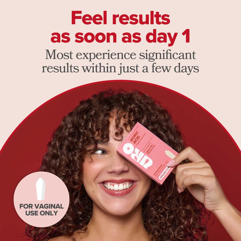 URO Boric Acid Vaginal Suppositories: Aloe-Soothing Formula for Healthy pH & Lasting Comfort