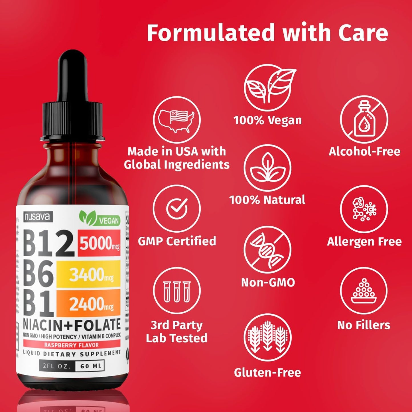 🏆Flash Sale⚡ 100K+ SOLD! 🏆Vitamin B12 Liquid Supplement Drops -ZDQ8-Shop