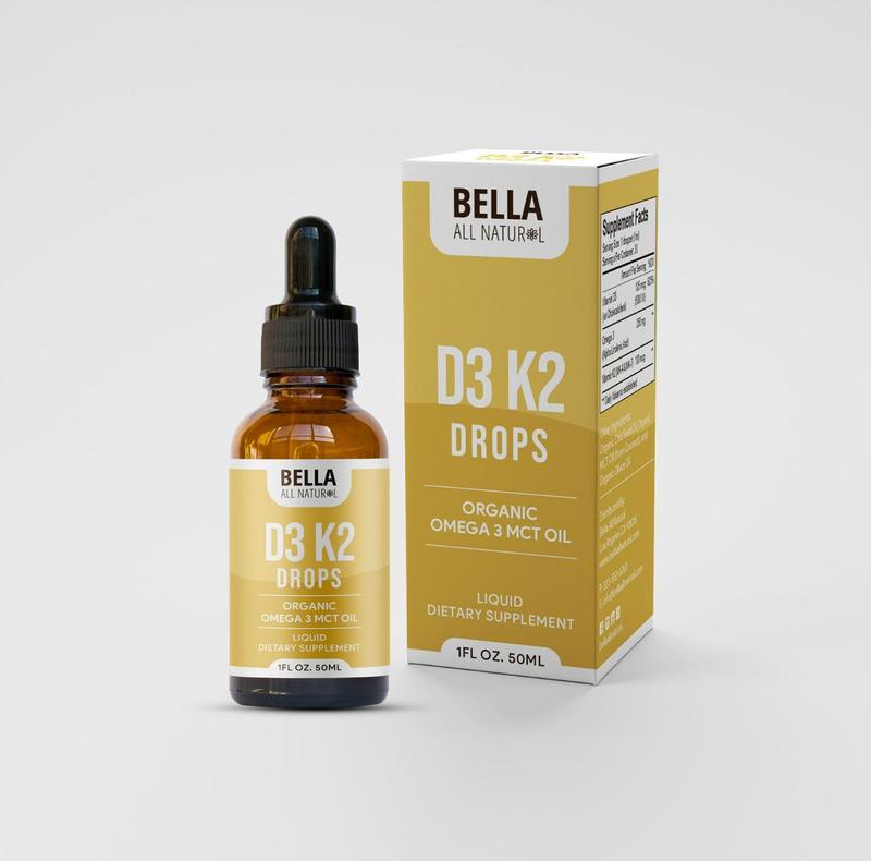 All Natural D3 K2 Drops Organic Omega 3 MCT Oil 50ml Supplement for Daily Health Needs