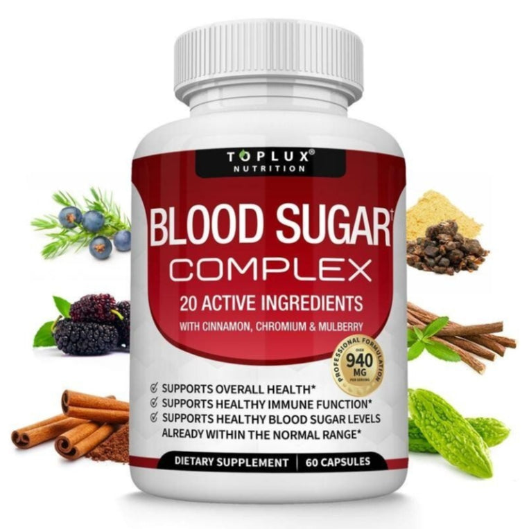 Blood Sugar Complex-Supports healthy balanced blood sugar levels-Advanced Formula with 20 Essential Active Ingredients
