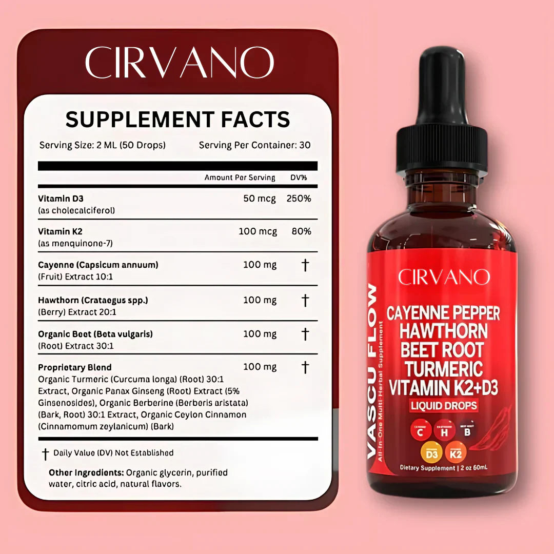 Cayenne Vascular Flow Liquid | Heart Health & Balanced Blood Pressure Support | Fast-Absorbing for Energy