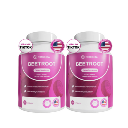 Organic Beet Root Capsules 1300mg Powder for Healthy Circulation Vitality Non-GMO Supplement 60 Capsules 30-Day Supply