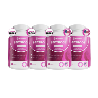Organic Beet Root Capsules 1300mg Powder for Healthy Circulation Vitality Non-GMO Supplement 60 Capsules 30-Day Supply