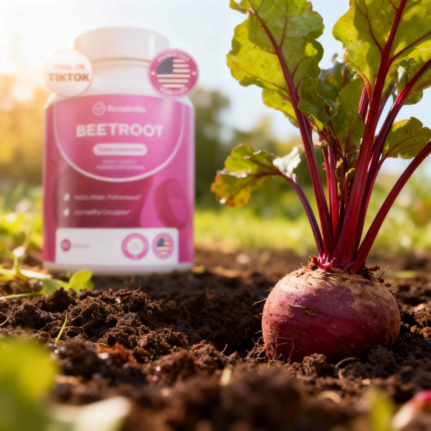 Organic Beet Root Capsules 1300mg - 60 Caps (30-Day Supply) | Supports Healthy Circulation & Vitality | Non-GMO, Pure Beetroot Powder Supplement