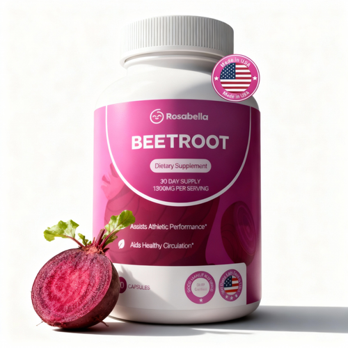 Organic Beet Root Capsules 1300mg - 60 Caps (30-Day Supply) | Supports Healthy Circulation & Vitality | Non-GMO, Pure Beetroot Powder Supplement