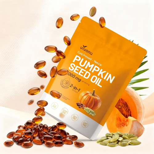 Cold Pressed Pumpkin Seed Oil & Saw Palmetto Softgels - 300 Count | Hair Growth, Prostate, Urinary & Bladder Support | Non-GMO Pure Virgin Oil