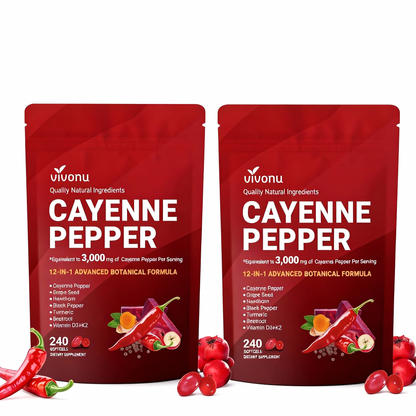 Cayenne Pepper Heart & Vessel Support – Full Spectrum Formula with Vitamins & Botanicals | 240 Capsules