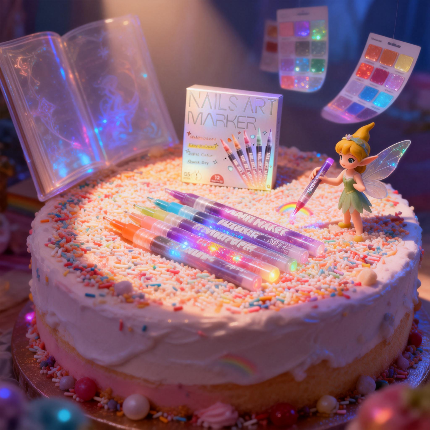 3D Nail Art Pens Set | 12 Vibrant Colors Fine Tip 0.5mm | Quick-Dry Liner & Dotting Tools for  Home