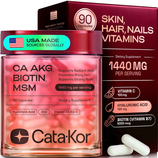 Cata-Kor Skin, Hair & Nails Supplement – Ca AKG, MSM, Hyaluronic Acid, Biotin-store