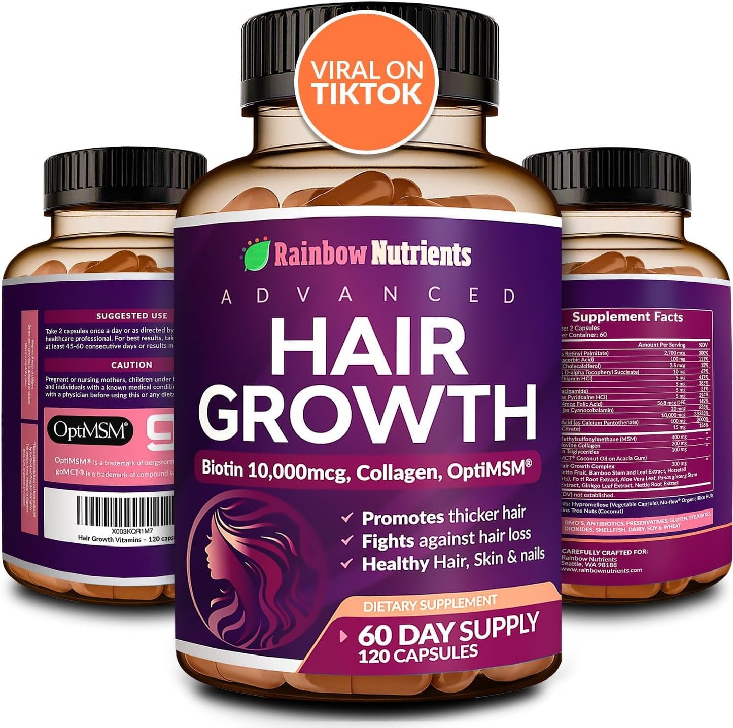 Advanced Hair, Skin & Nails Growth Formula – Doctor-Formulated with Collagen & Biotin for Intrinsic Beauty Support